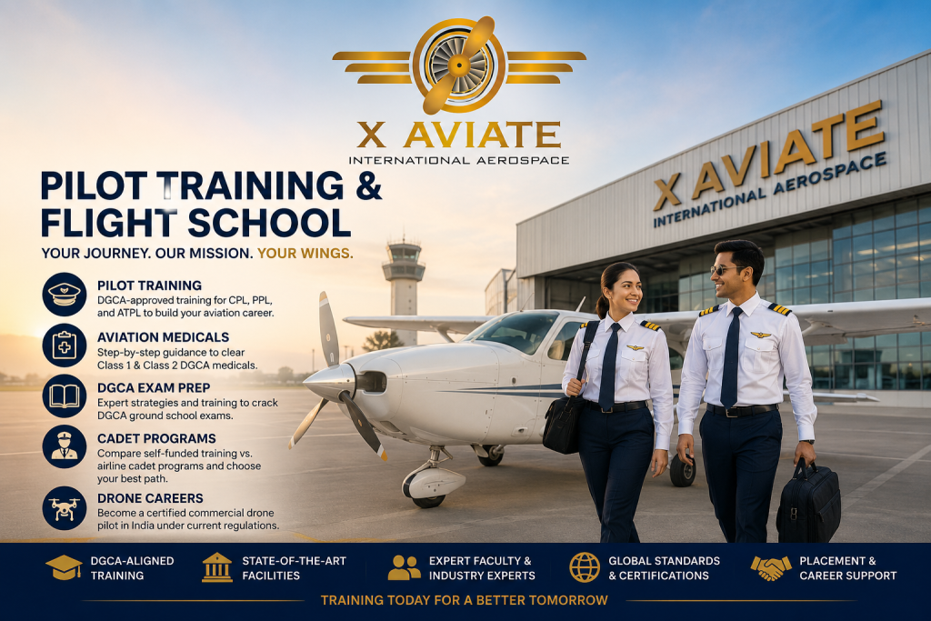 Pilot training and flight school students at X Aviate International Aerospace