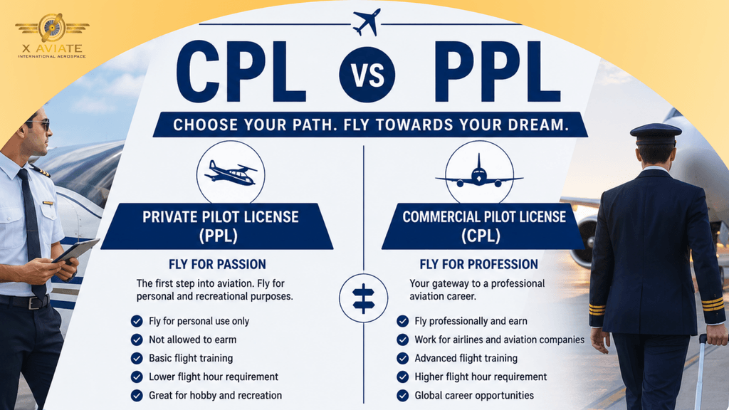 Comparison of Commercial Pilot License and Private Pilot License training paths