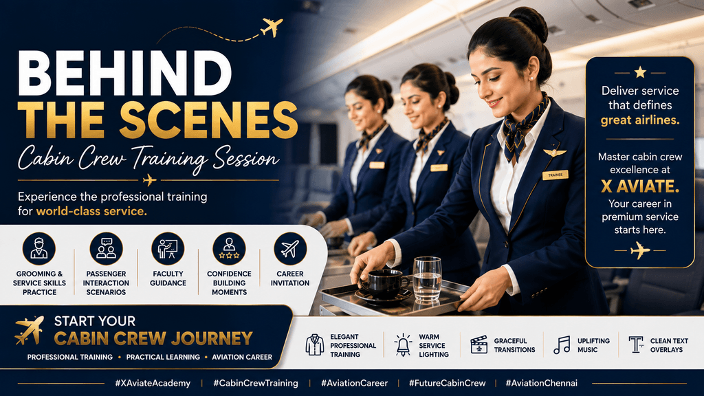 Cabin crew trainees participating in an aviation training session