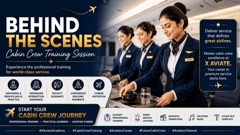 Cabin crew trainees participating in an aviation training session