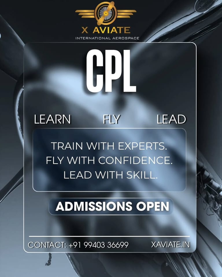 CPL Admissions Open at X Aviate International Aerospace