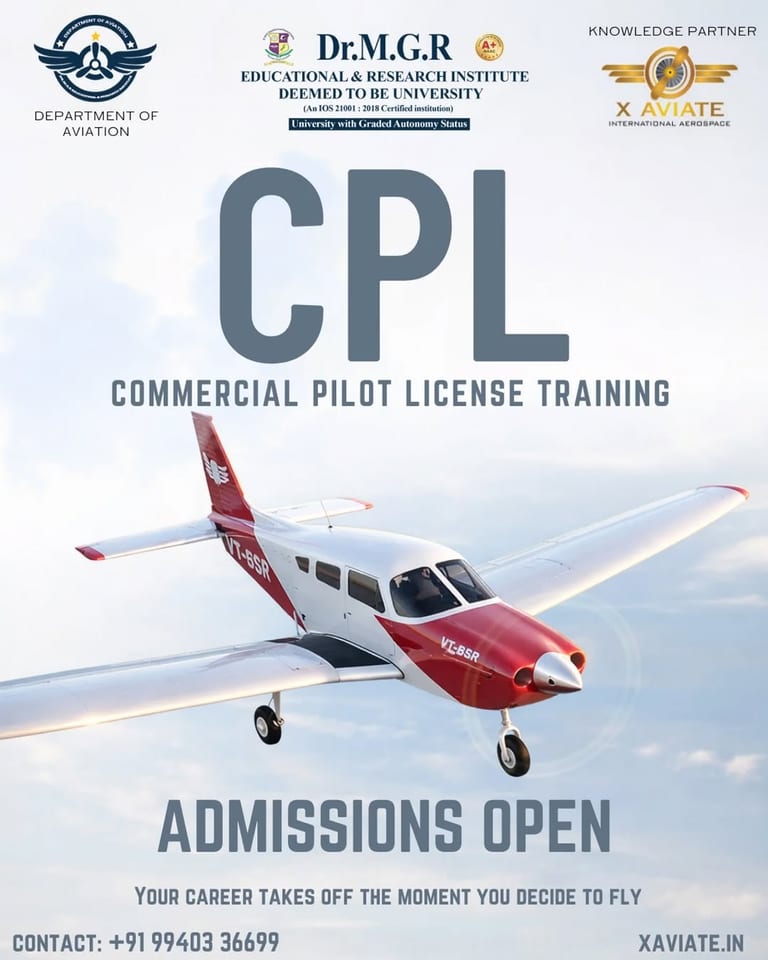 Admissions Open for CPL at X Aviate International Aerospace